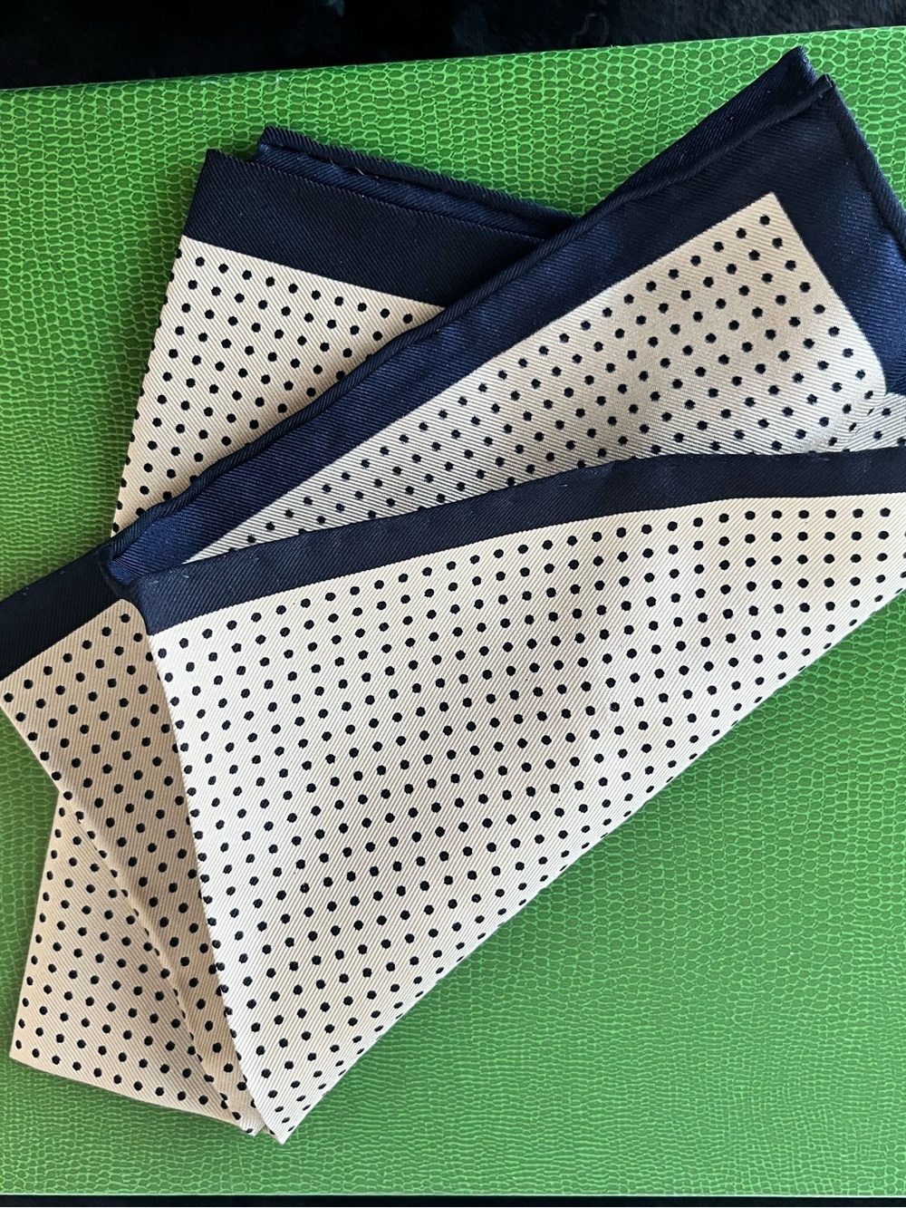 Polka Dot Pocket Square - Navy & White